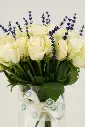 Lavender Cream Harmony - Glass Vase Arrangement -4.webp