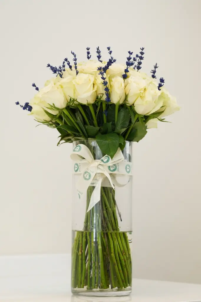 Lavender Cream Harmony - Glass Vase Arrangement -6.webp
