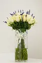 Lavender Cream Harmony - Glass Vase Arrangement -6.webp