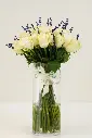 Lavender Cream Harmony - Glass Vase Arrangement -3.webp