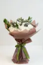 Moonlit Meadow - Elegant White Chrysanthemum & Eryngium Bouquet 