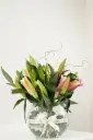Lily Serenity – Fresh Pink Lily Arrangement in Glass Vase