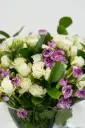 Ivory Rose Garden - Glass Vase Arrangement