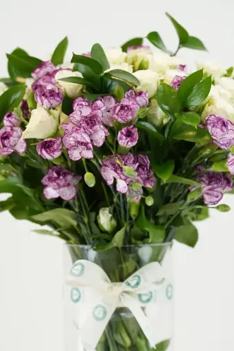 [BQ-EVEGVA-009] Enchanted Violet - Elegant Glass Vase Arrangement 